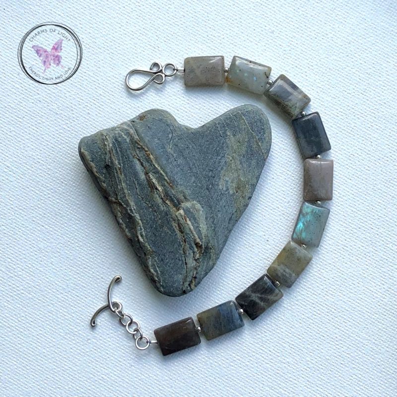 Labradorite Rectangles Silver Bracelet